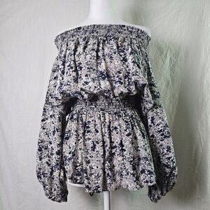 Amour Vert for Stitch Fix Bryer Off Shoulder Drop Waist Mini Dress SZ M Floral